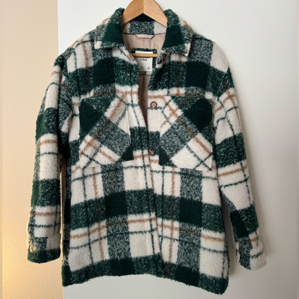 A&F plaid Sherpa Jacket